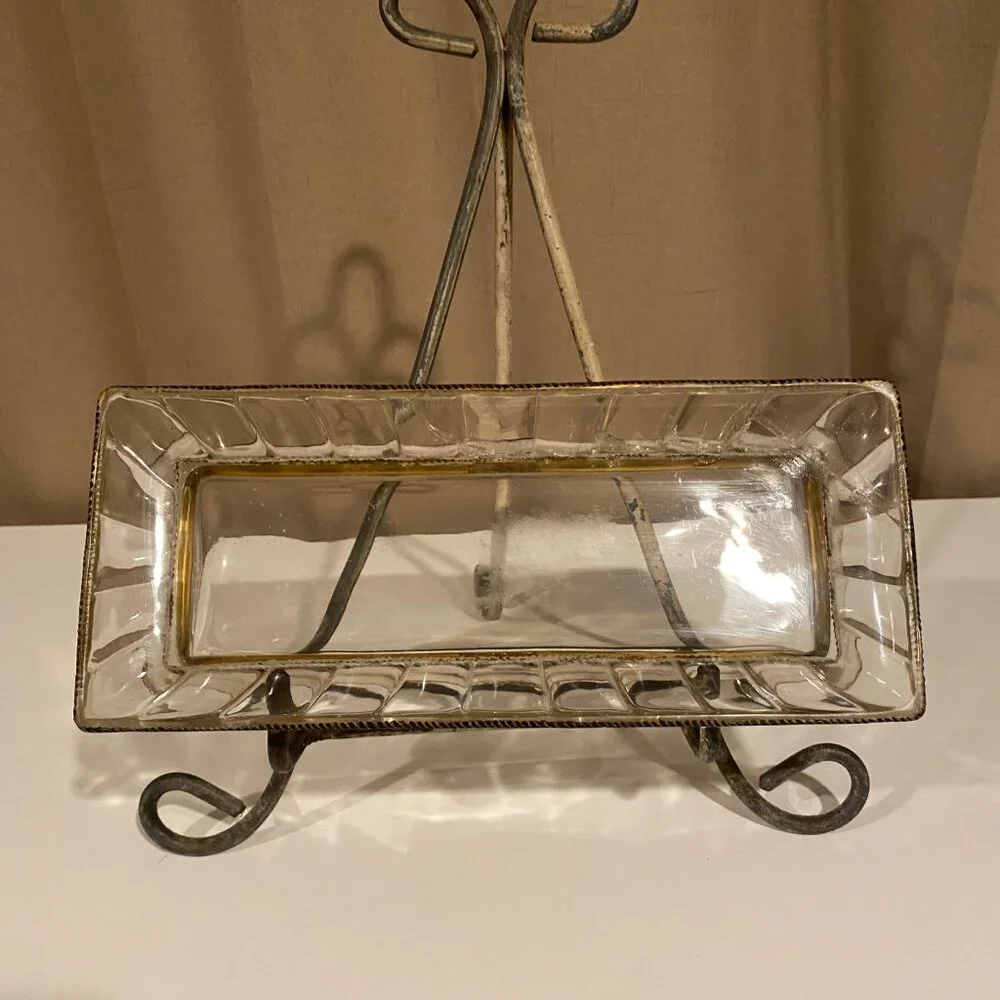 Vintage Lucite‎ Hollywood Regency Art Deco Tray 11x4.5 Repaired MCM